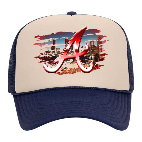 "ATL" Foam Trucker - Navy/Tan