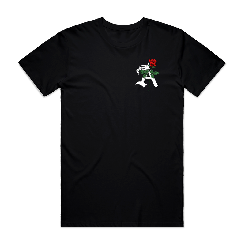 ISLAND AVENUE - "ISLAND ROSE" TEE - BLACK