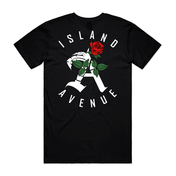 ISLAND AVENUE - "ISLAND ROSE" TEE - BLACK