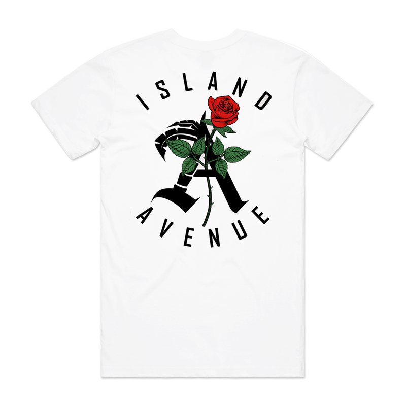 ISLAND AVENUE - "ISLAND ROSE" TEE - WHITE